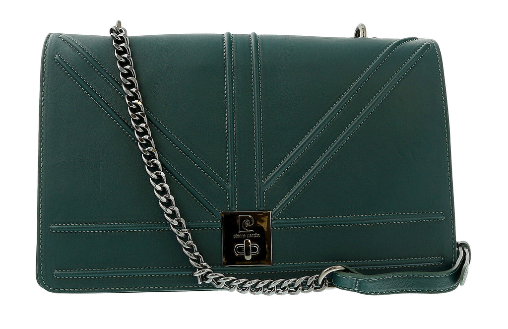 Pierre Cardin Teal Leather Medium Structured Shoulder Bag