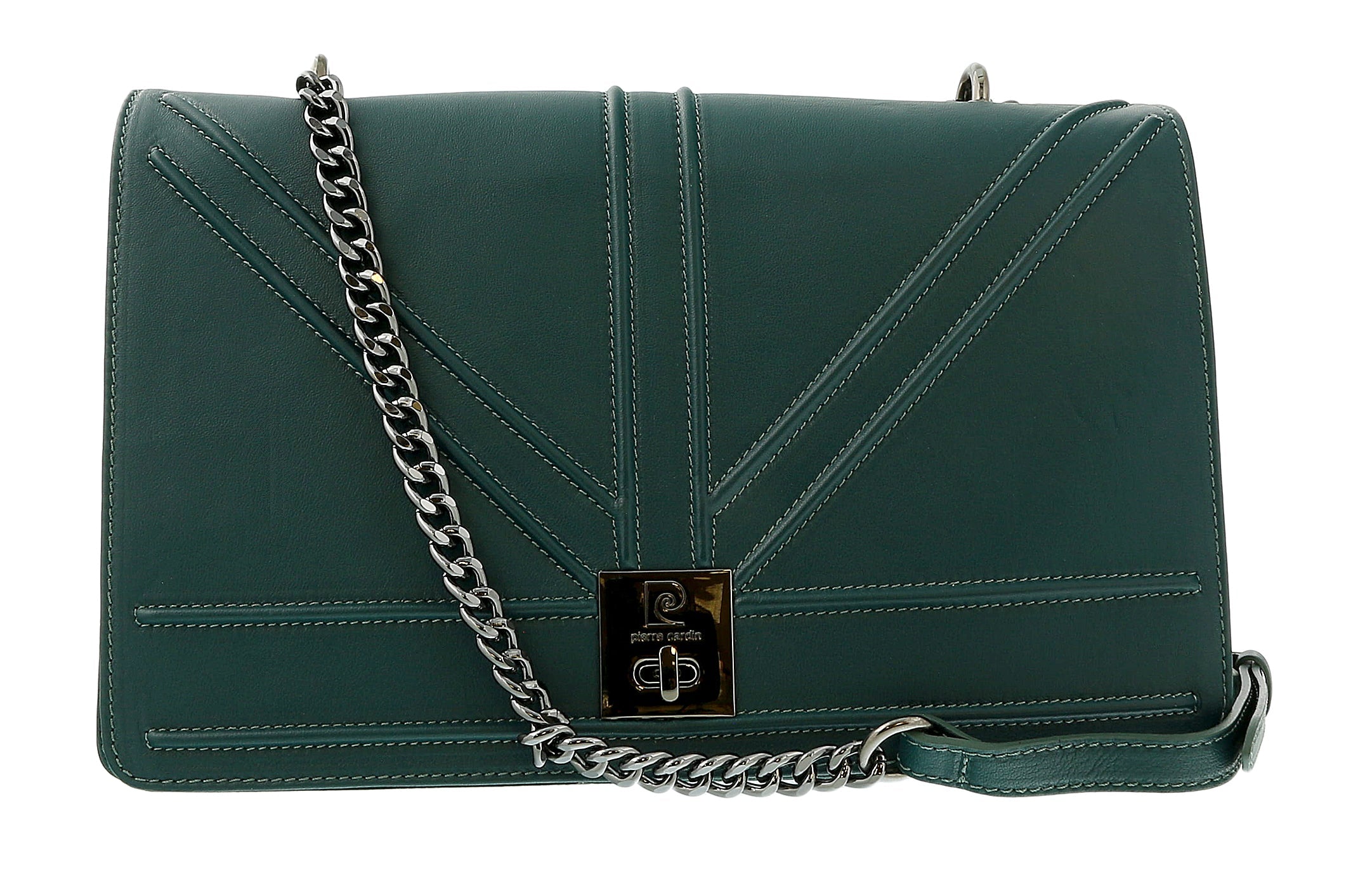 Pierre Cardin Teal Leather Medium Structured Shoulder Bag