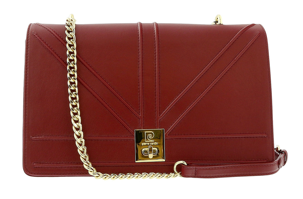 Pierre Cardin Burgundy  Leather Medium Structured Shoulder Bag