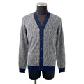 FENDI FF logo cardigan Size 46 Gray/NavyFZC491 Wool 100%