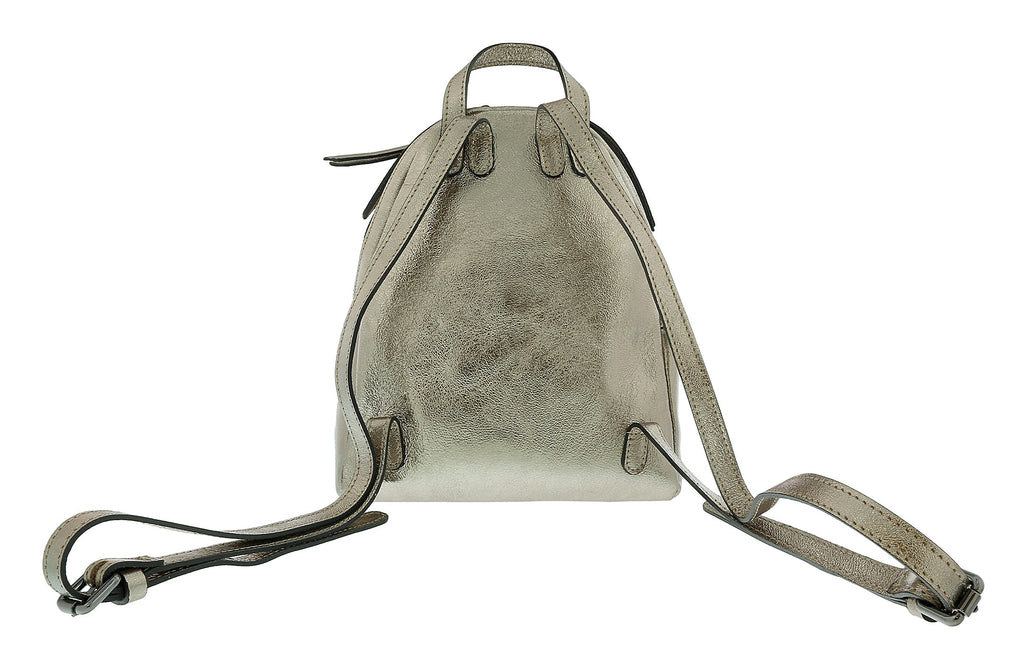 Pierre Cardin Bronze Leather Metallic Large Fashion Backpack