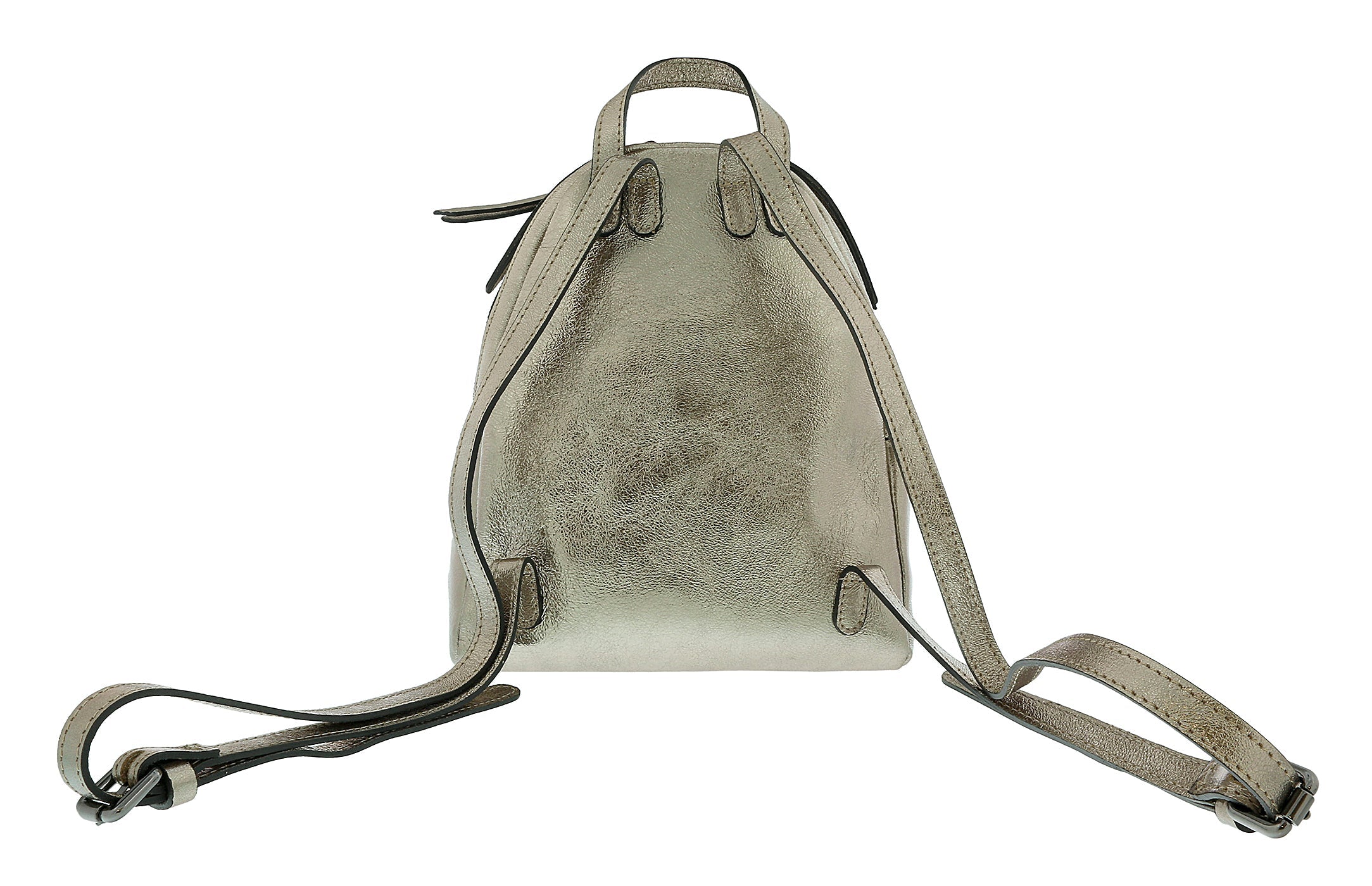 Pierre Cardin Bronze Leather Metallic Large Fashion Backpack