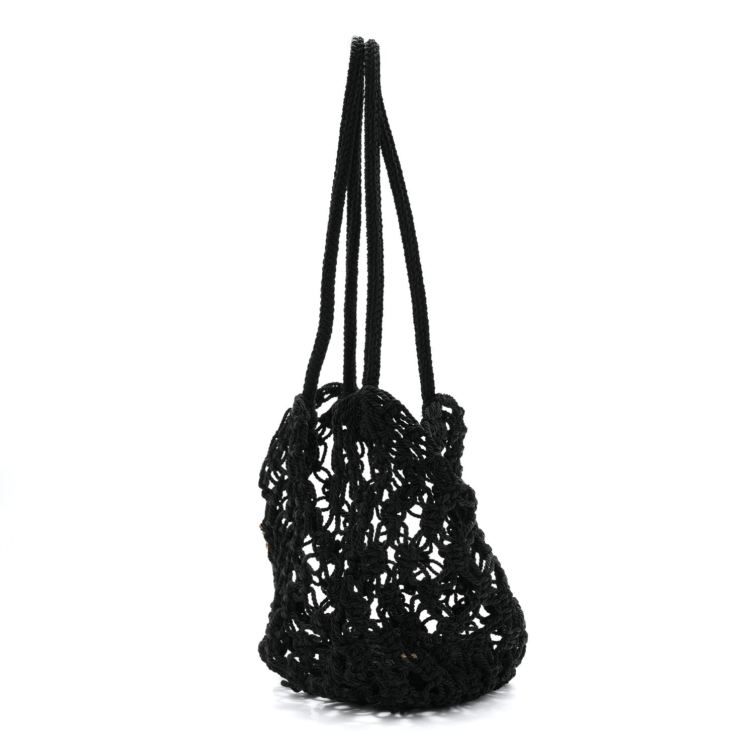 Crochet Small Shopping Bag Black