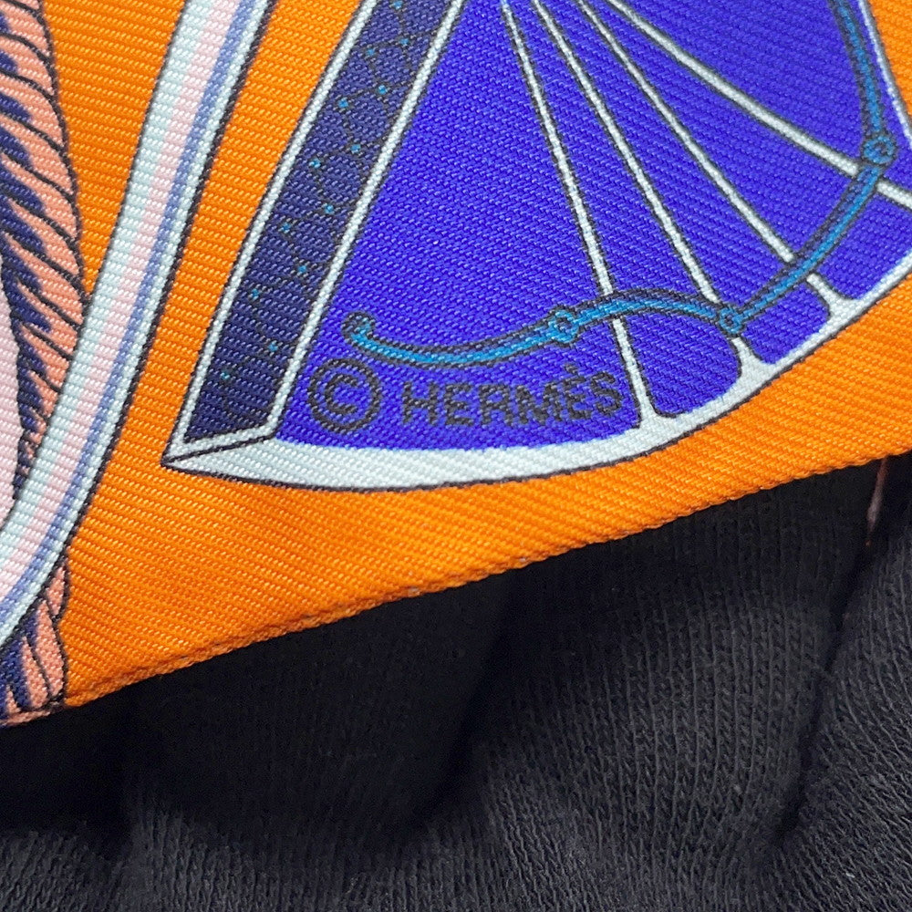 HERMES Twilly Folding Canopy Carriage LES VOITURES A TRANSFORMATION Orange/Cobalt/Vermillon Silk100%