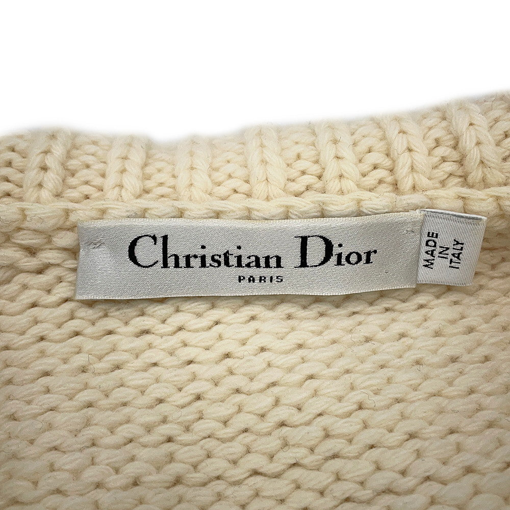 Dior Sailor knit cardigan Size 34 Ivory154G02AM305 Linen70% Cashmere30%