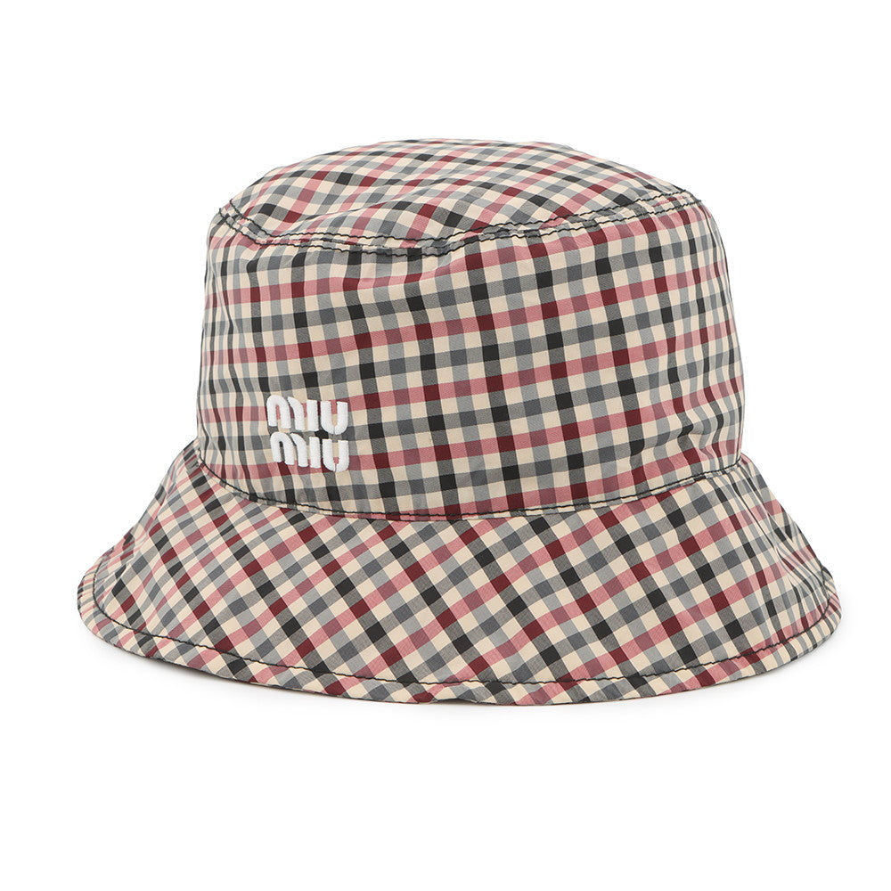 MIUMIU Vichy bucket hat Size 215x6.7" Multicolor5RM048 recycled nylon