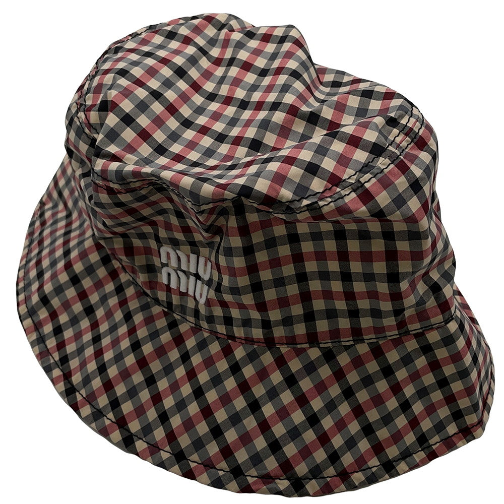 MIUMIU Vichy bucket hat Size 215x6.7" Multicolor5RM048 recycled nylon