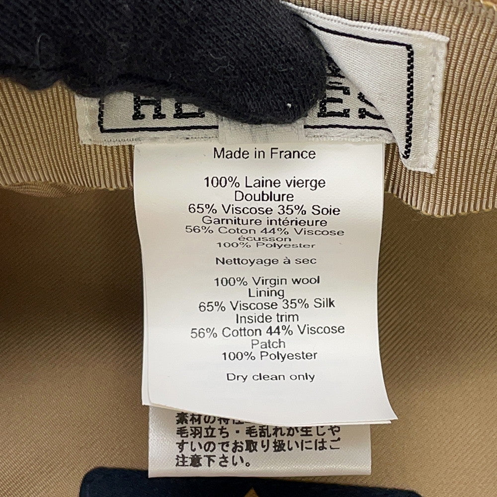 HERMES Vauban Sailor Cap Size 57 CamelH232034N Wool 100%
