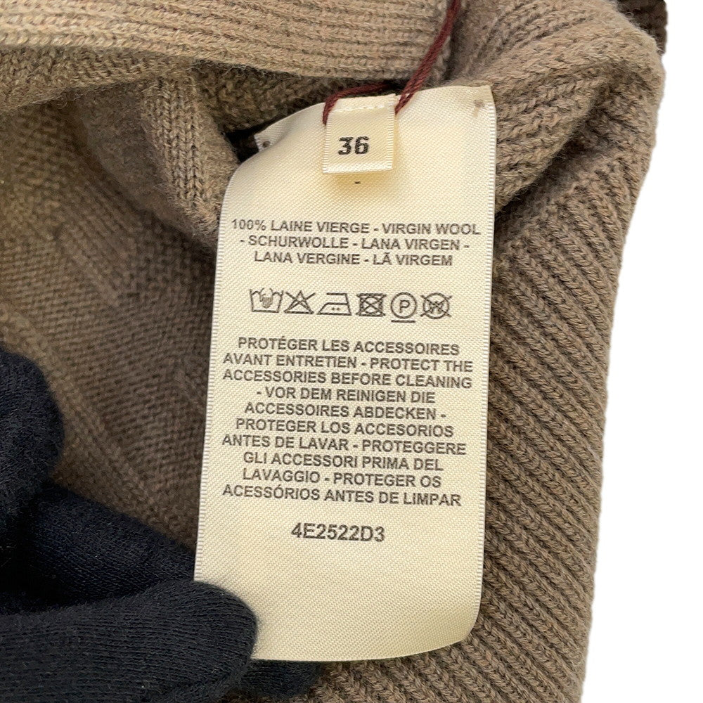 HERMES H motif long cardigan Size 36 Brown4E2522D3 Wool 100%