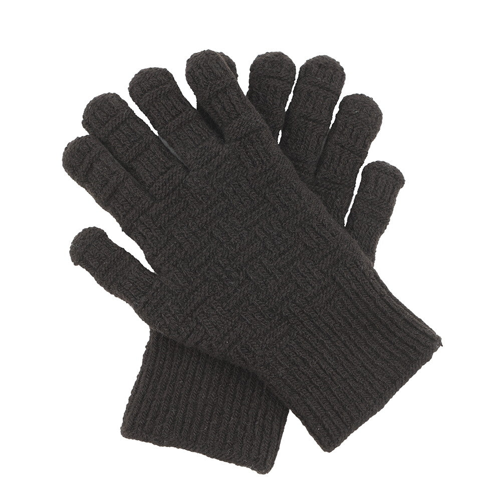 Bottega Veneta Gloves Intreccio Size M Brown708694 Wool Cashmere Nylon Polyurethane