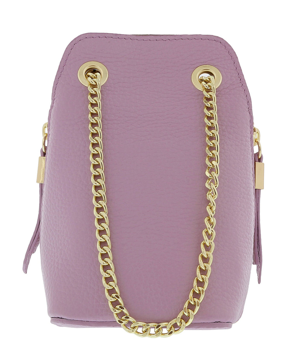 Pierre Cardin Lilac Leather Curved Structured Chain Crossbody Bag