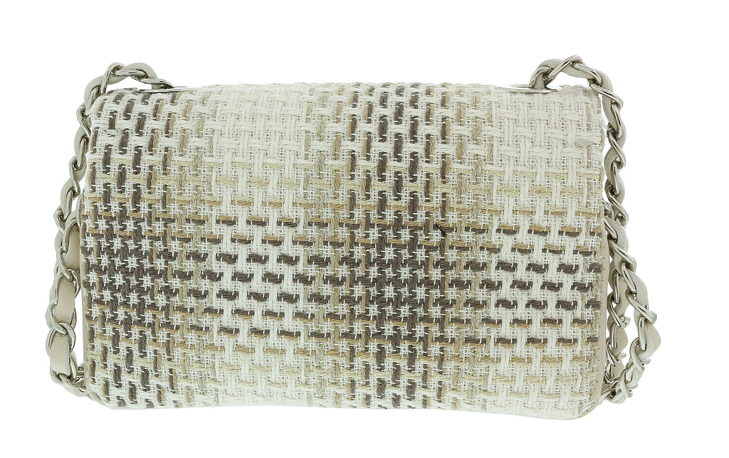 Pierre Cardin Beige Tweed Cotton Small Shoulder Bag