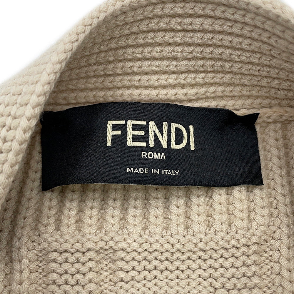 FENDI Knit cardigan Size 58 Beige/Light GrayFZC498 Cotton57% Nylon43%