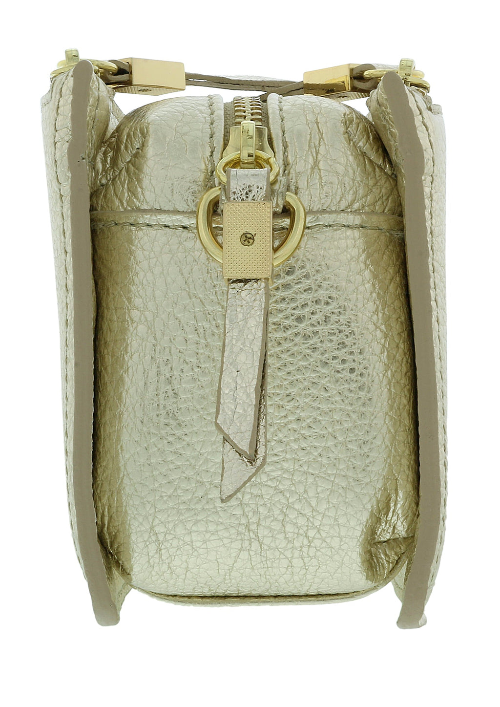 Pierre Cardin Gold Leather Small Structured Square Crossbody Bag