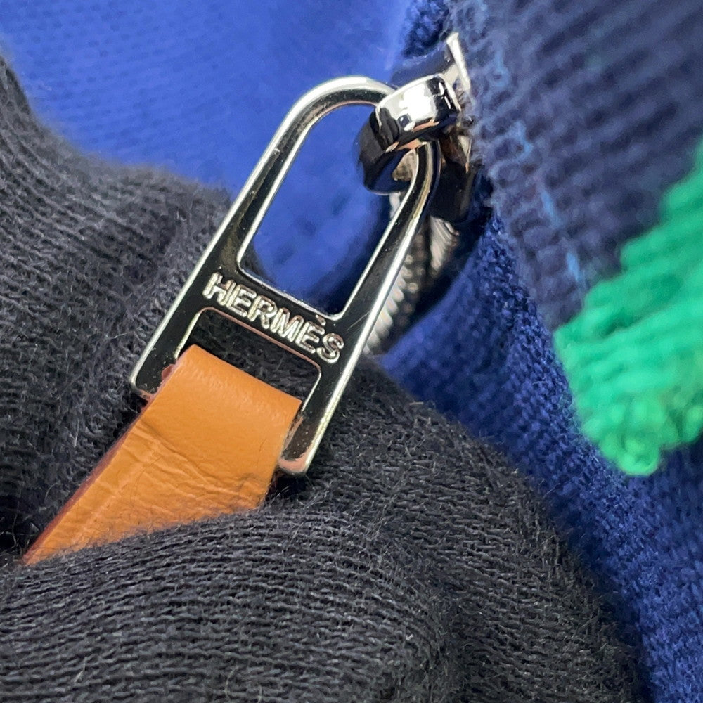 HERMES Brid a Black Navy/Green Canvas Size PM
