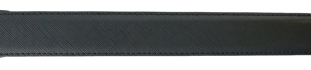 Pierre Cardin Black Textured Classic Silver D-Ring Adjustable Belt Adjustable Mens Belt-