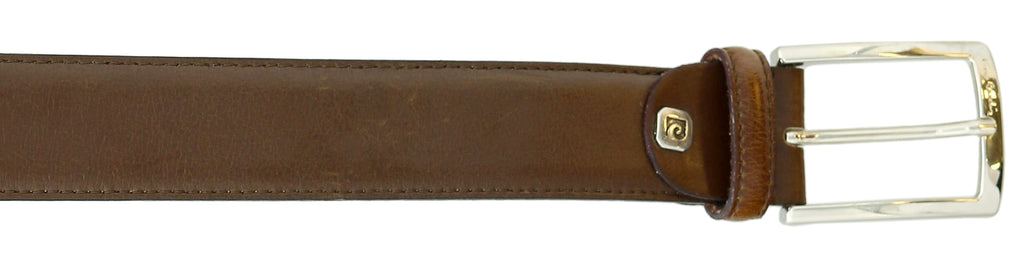 Pierre Cardin Brown Classic Square Silver D-Ring Adjustable Belt Adjustable Mens Belt-50