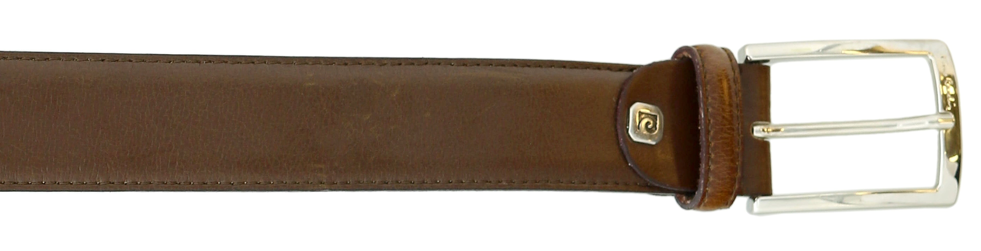 Pierre Cardin Brown Classic Square Silver D-Ring Adjustable Belt Adjustable Mens Belt-50