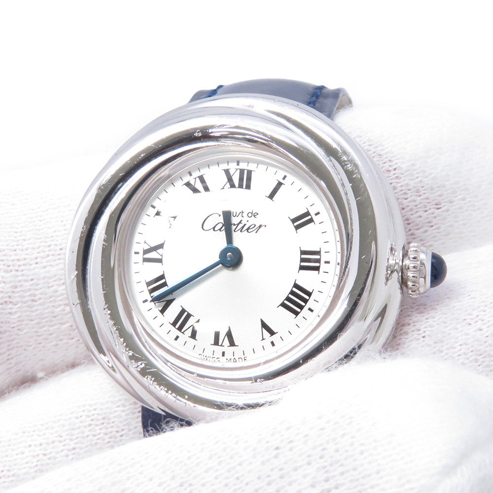 CARTIER Mast Trinity W27mm SV925 Leather Silver DialW1014945