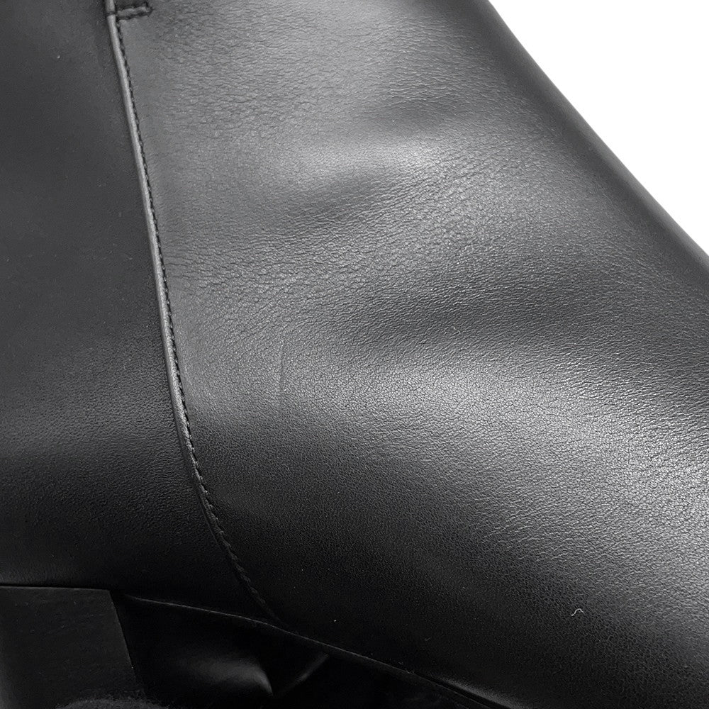 HERMES Saint Germain Boots Black Calf Leather Size 36