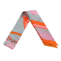 HERMES Twilly EX-LIBRIS Grease/Orange/Rose Bonbon Silk100%