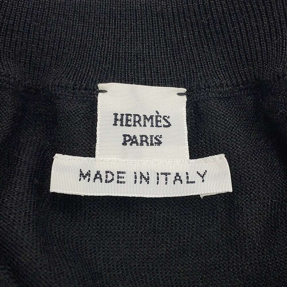 HERMES Twill reine long-sleeved cardigan with Parfroy Remix print Size 36 Gris Charbon5H2804DL Silk100% Cashmere49% Silk48% Nylon2% Polyurethane1%