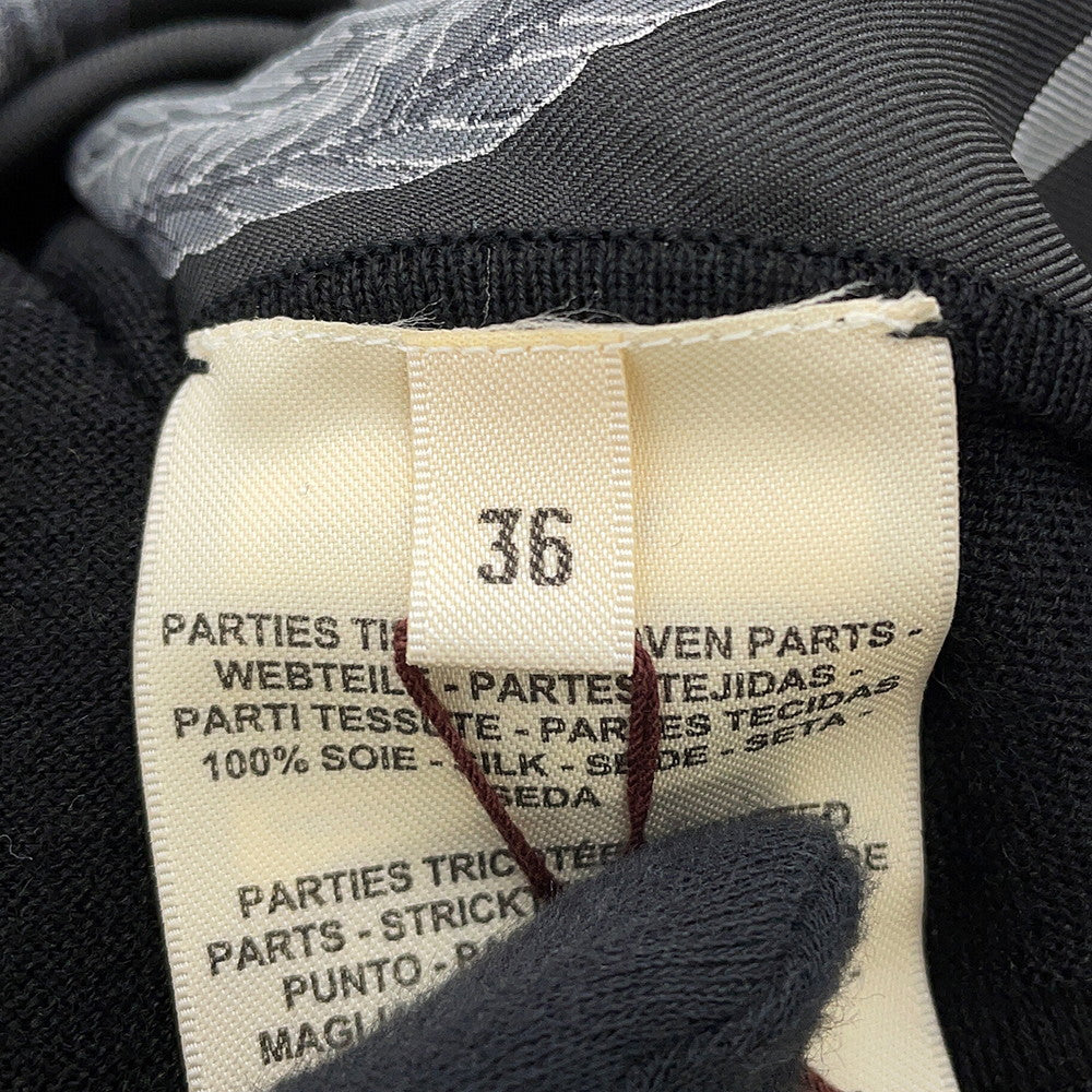 HERMES Twill reine long-sleeved cardigan with Parfroy Remix print Size 36 Gris Charbon5H2804DL Silk100% Cashmere49% Silk48% Nylon2% Polyurethane1%