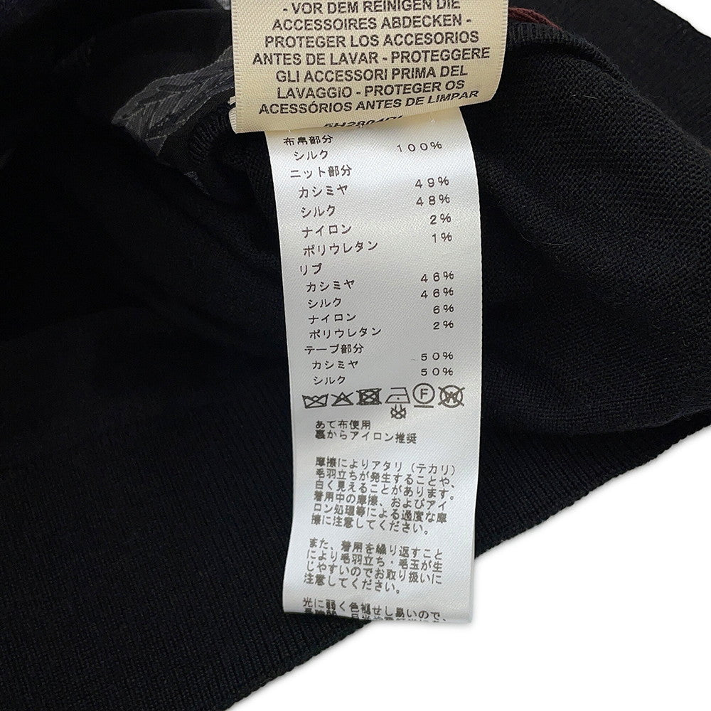 HERMES Twill reine long-sleeved cardigan with Parfroy Remix print Size 36 Gris Charbon5H2804DL Silk100% Cashmere49% Silk48% Nylon2% Polyurethane1%