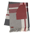 HERMES Cashmere Scarf (Tartan Pocket, Cuir, Applique) Gray/Marine/RougeHH259150S Cashmere100%