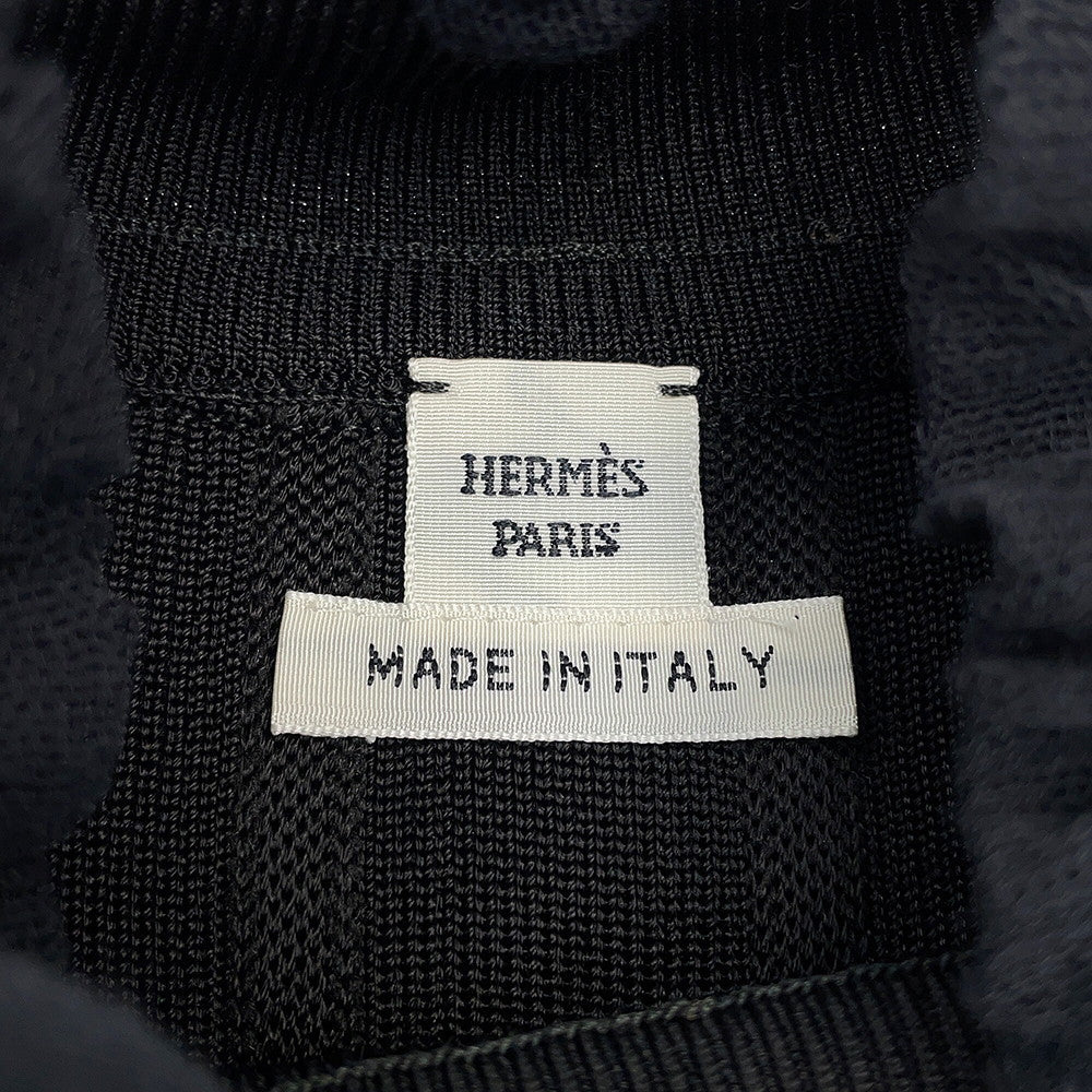 HERMES Knit Size 36 Black4H2669DT Rayon60% Wool 25% Nylon13% Polypropylene1% Polyurethane1%