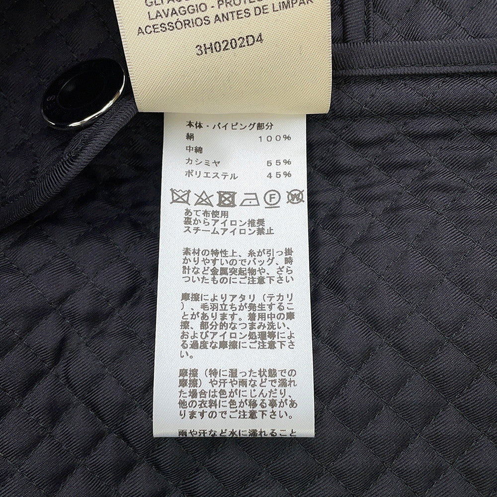 HERMES Do Re Boucles Quilted Collarless Jacket Size 38 Black3H0202D4 Silk100%