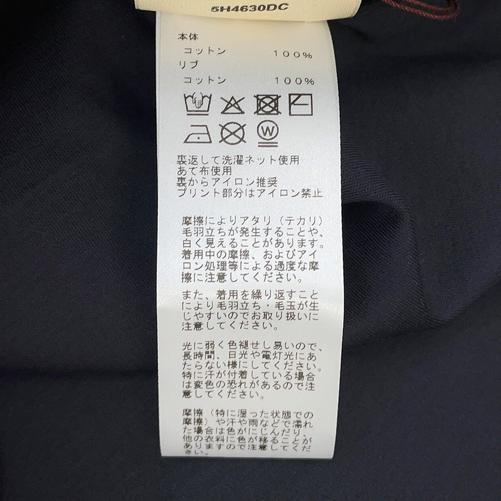 HERMES Micro T-Shirt "Cartouche" Candy Libris Size 38 Blue・NoirH5H4630DC Cotton100%