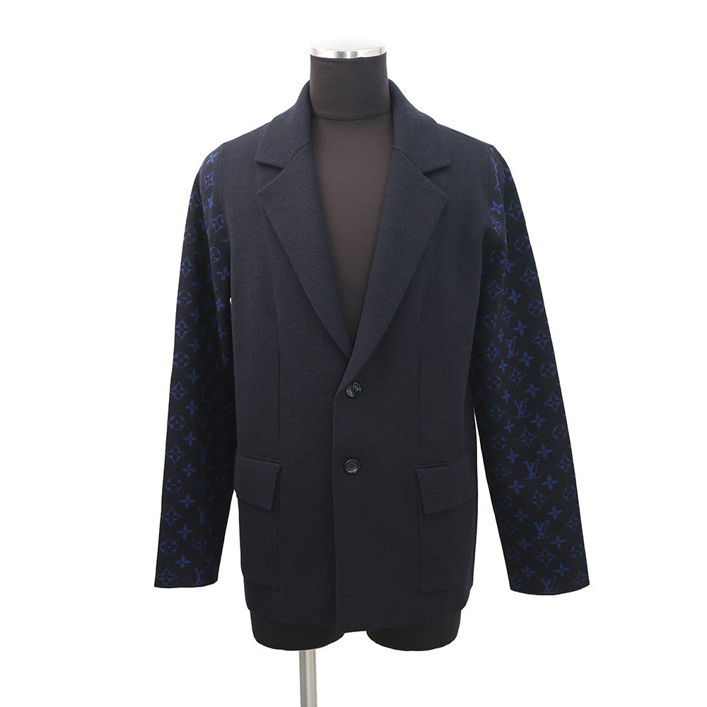 LOUIS VUITTON Monogram Jacket Size S Navy1ABJ5Y Wool100%