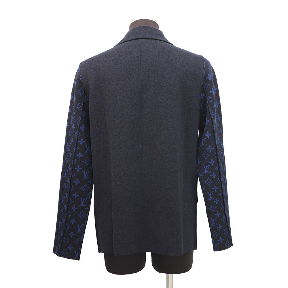 LOUIS VUITTON Monogram Jacket Size S Navy1ABJ5Y Wool100%