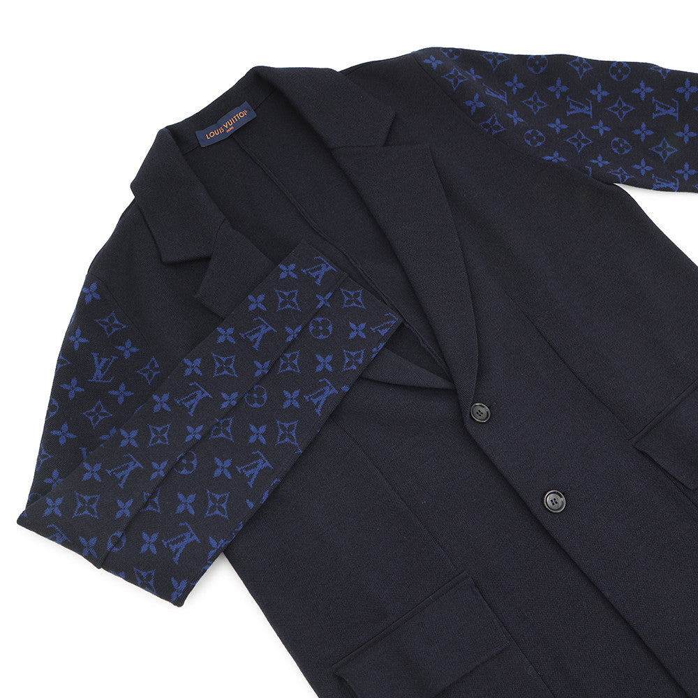 LOUIS VUITTON Monogram Jacket Size S Navy1ABJ5Y Wool100%