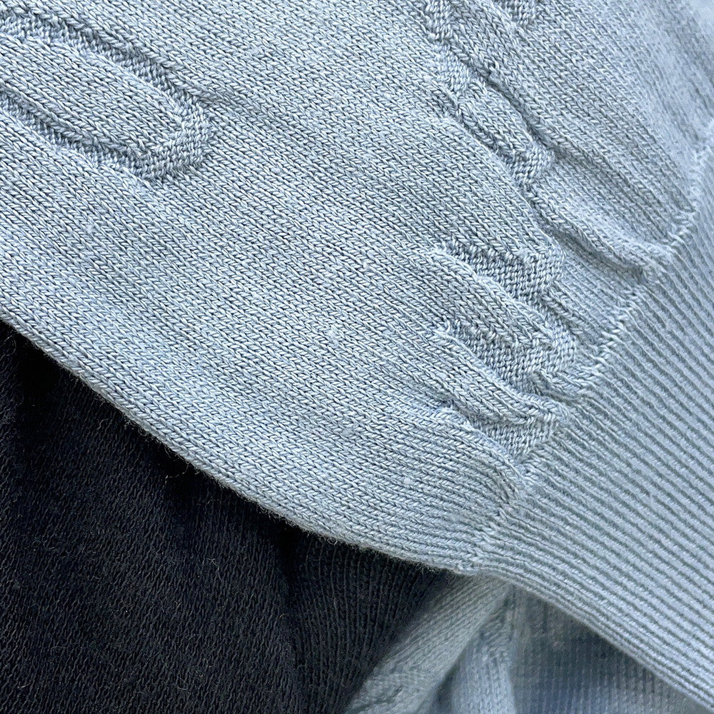Berluti Diagonal Scritto Sweater Size L TitaniumBlueR27KRL228 Silk55% Cotton45%