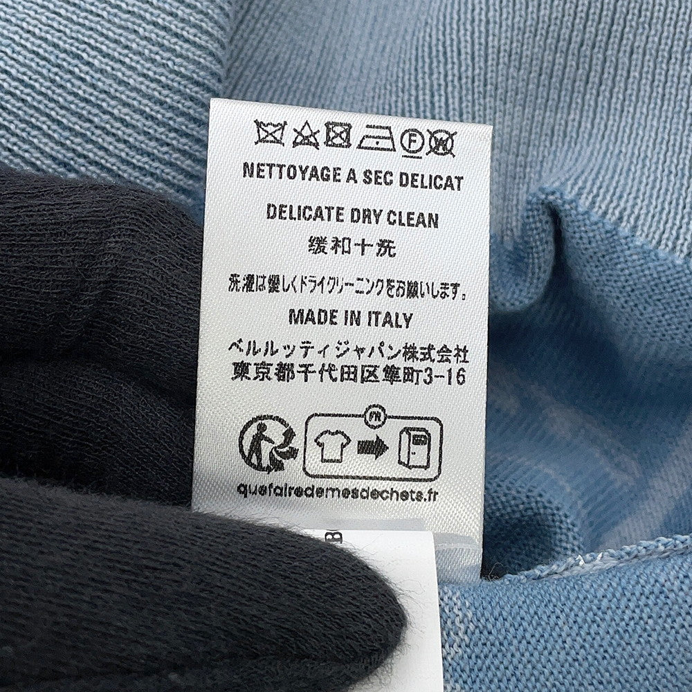 Berluti Scritto crew neck sweater Size L Pearl blueR26KRL198-001 Wool99% Nylon1%