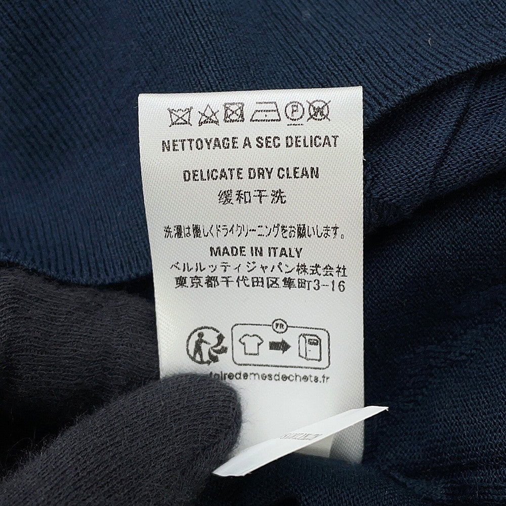 Berluti Scritto Jacquard Cardigan Size M Cold Night BlueR27KCL81 Silk55% Cotton45%