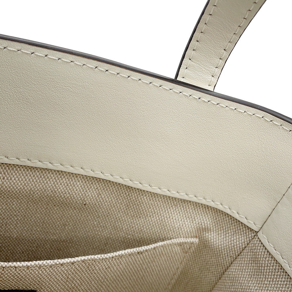 JIMMY CHOO BRIA TOTE Star Studded 2-Way Handbag White Leather