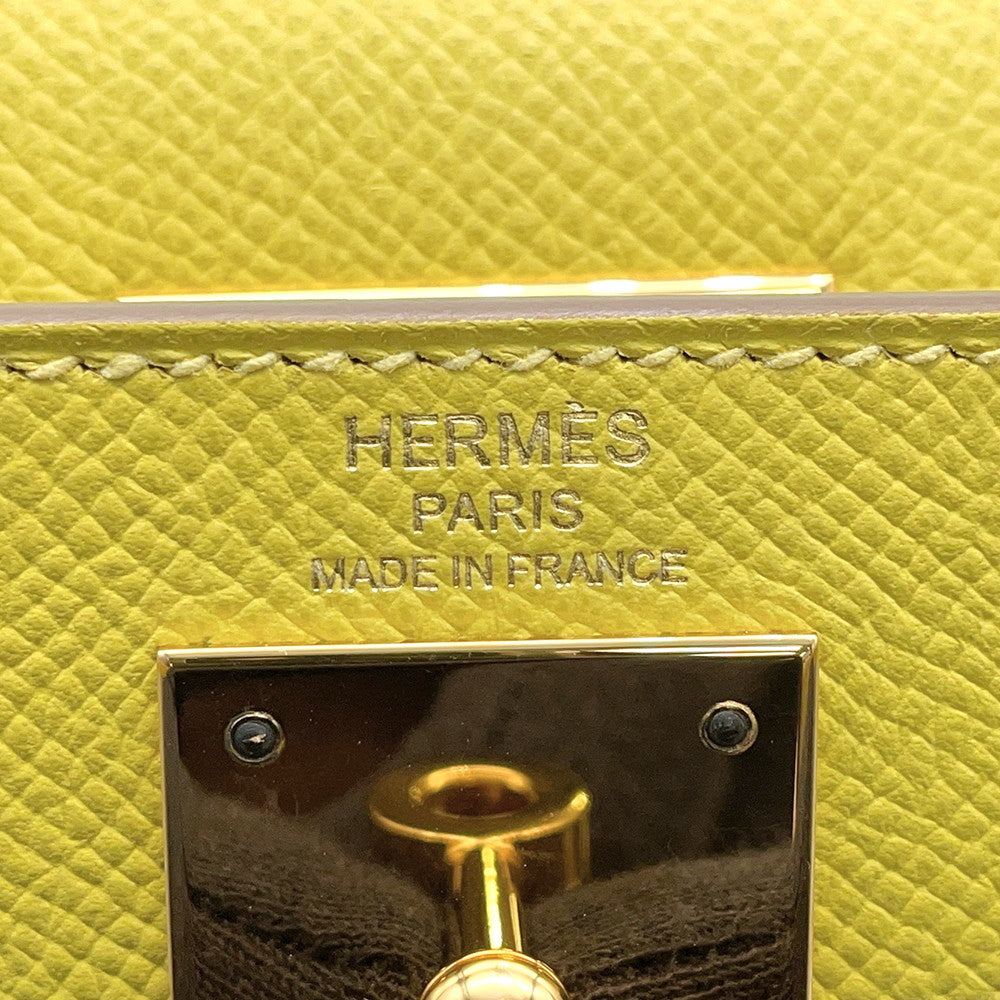 HERMES Kelly Sellier Lime Epsom Size 28