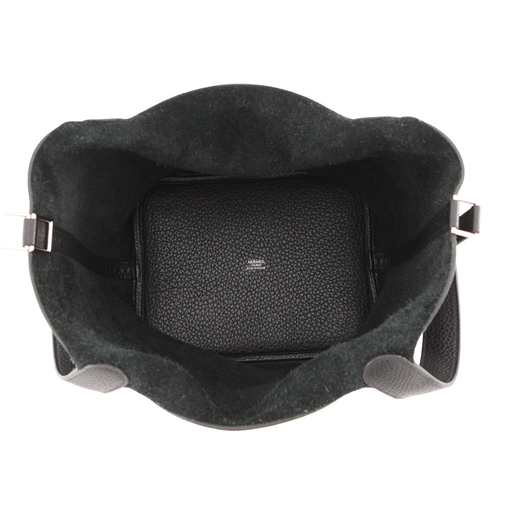 HERMES Picotin Lock Black Taurillon Clemence Size MM