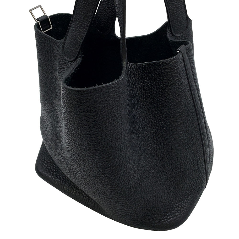 HERMES Picotin Lock Black Taurillon Clemence Size MM