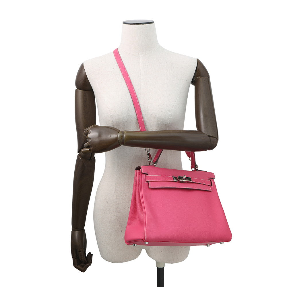 HERMES Candy Kelly Rose Tyrien/Ruby Epsom Size 28