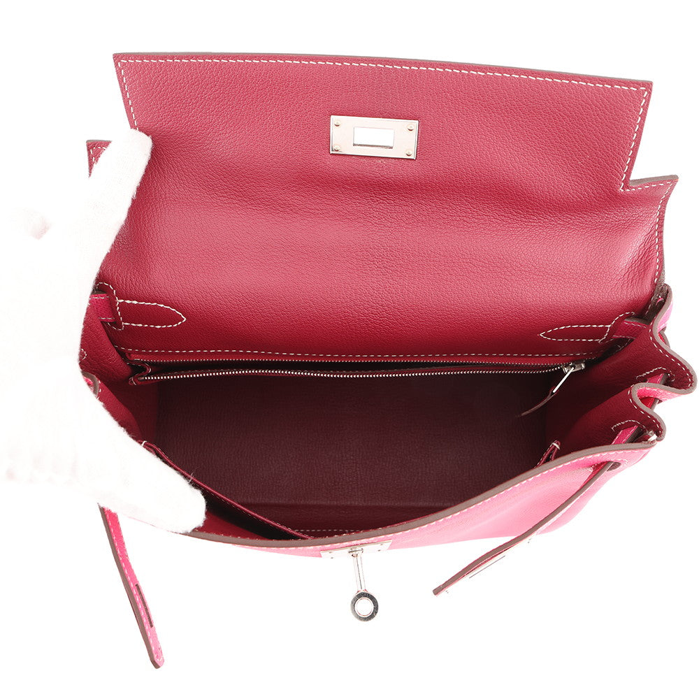 HERMES Candy Kelly Rose Tyrien/Ruby Epsom Size 28