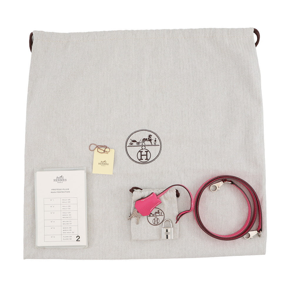 HERMES Candy Kelly Rose Tyrien/Ruby Epsom Size 28