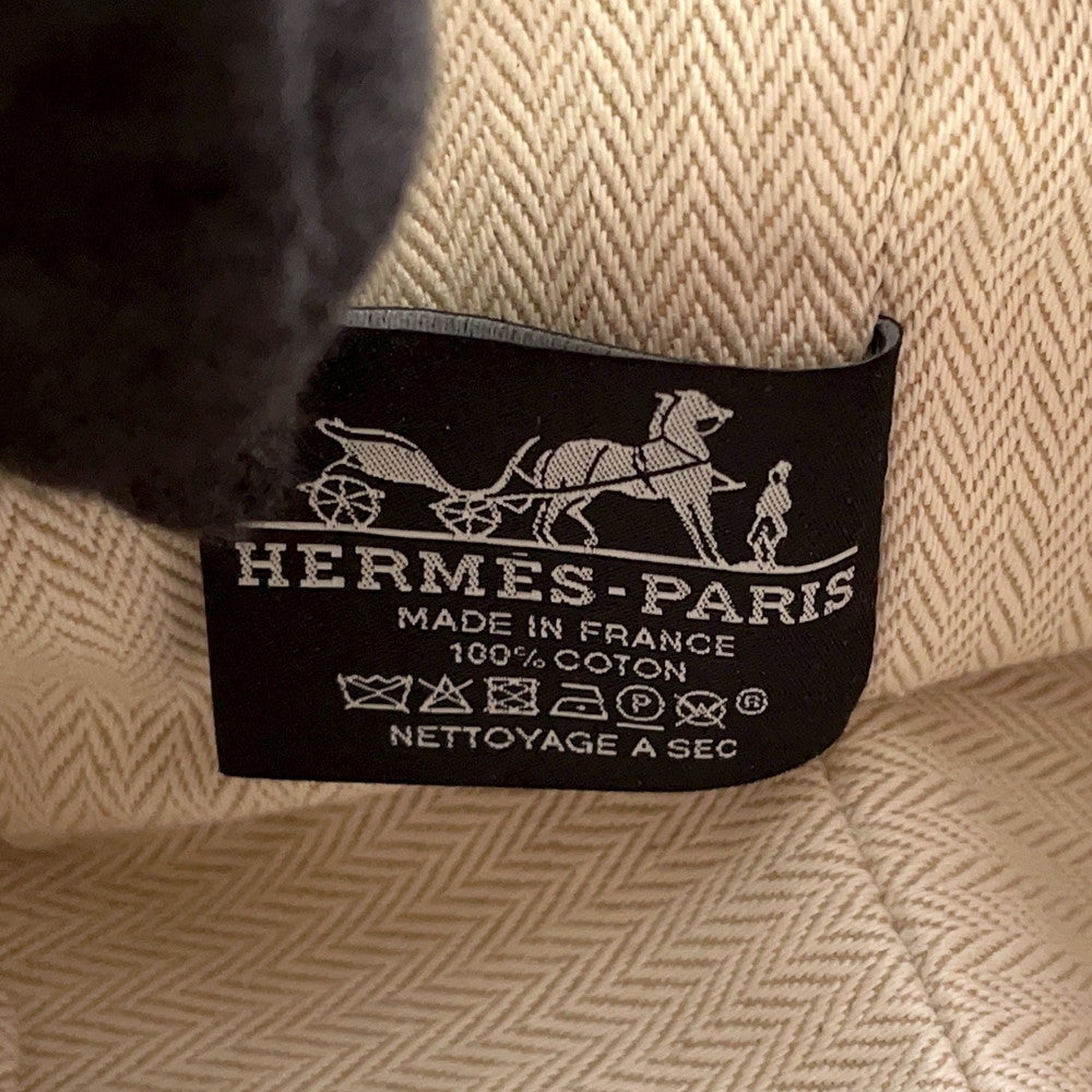 HERMES Brid a Black Hibiscus Canvas Size PM