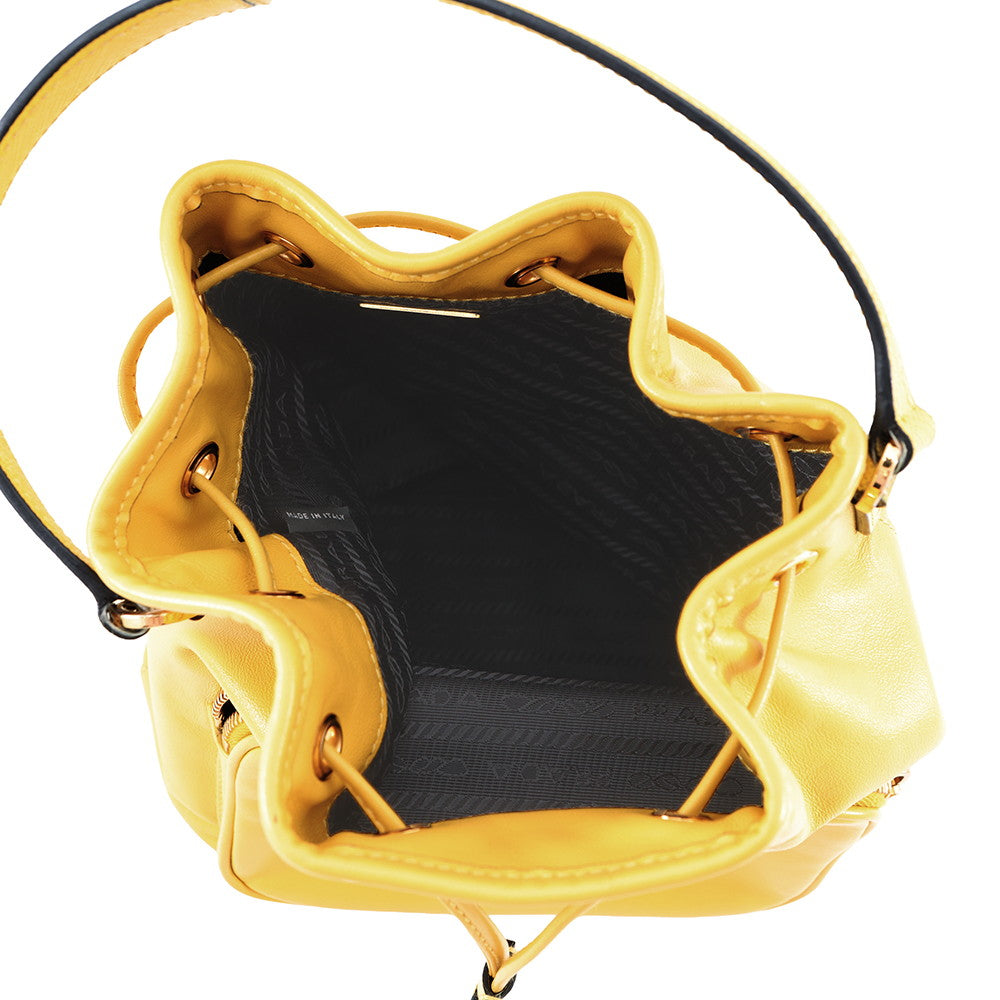 PRADA Duet 2way Bag Yellow1BH038 Calf Leather Saffiano LeatherLeather