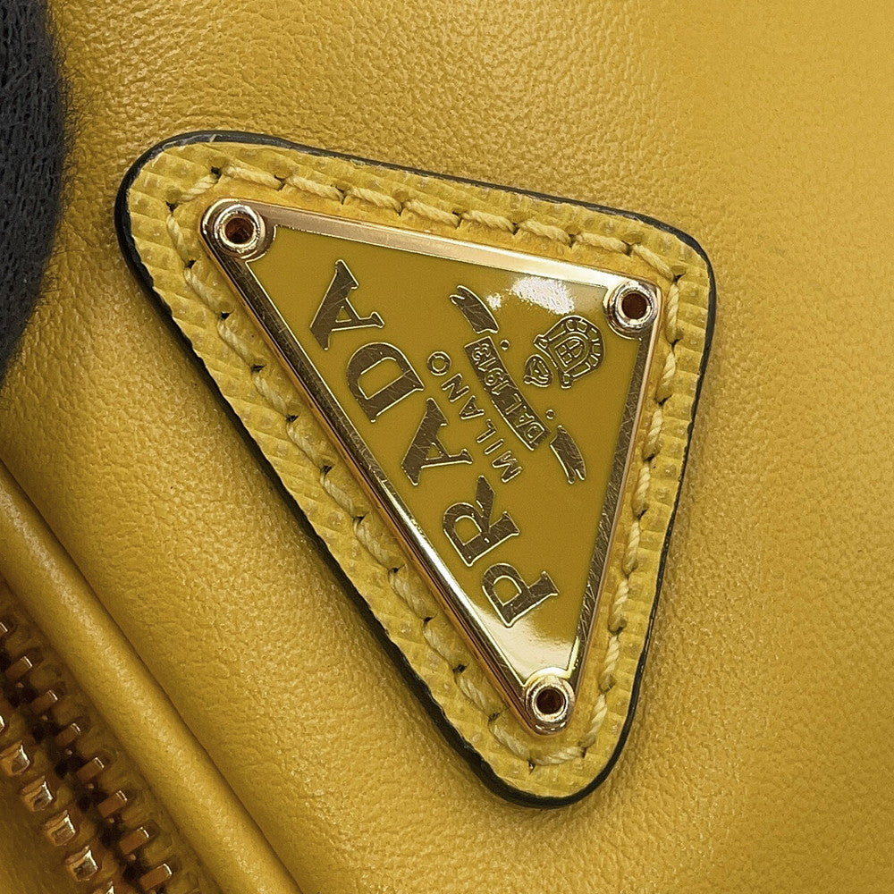 PRADA Duet 2way Bag Yellow1BH038 Calf Leather Saffiano LeatherLeather