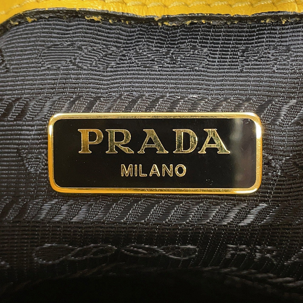 PRADA Duet 2way Bag Yellow1BH038 Calf Leather Saffiano LeatherLeather