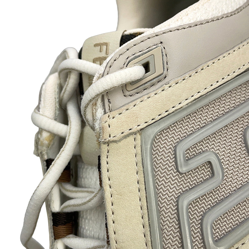FENDI Faster Zucca Pattern Sneakers Gray7E1555 Fabric Size 6